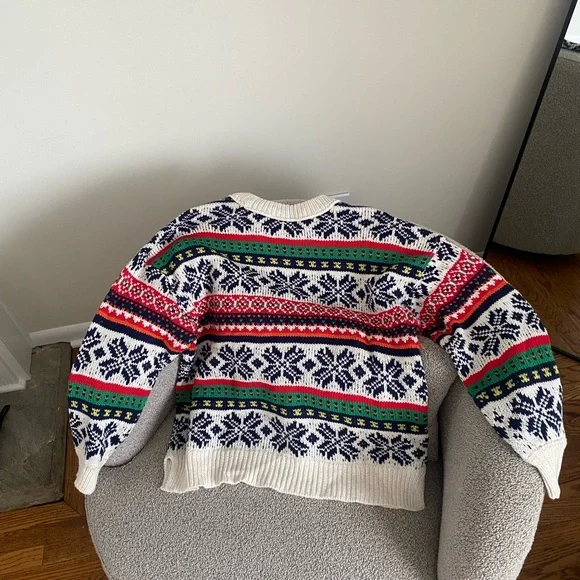 NWOT Aerie Fair Isle Sweater Snowflake - Picture 1 of 5